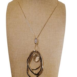 NWOT Premier Designs Gold Necklace Signed In Bag